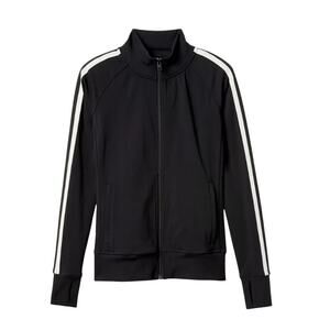 ATHLETA Circa Track Jacket Black with White Striped Sleeve Wmn Size Small